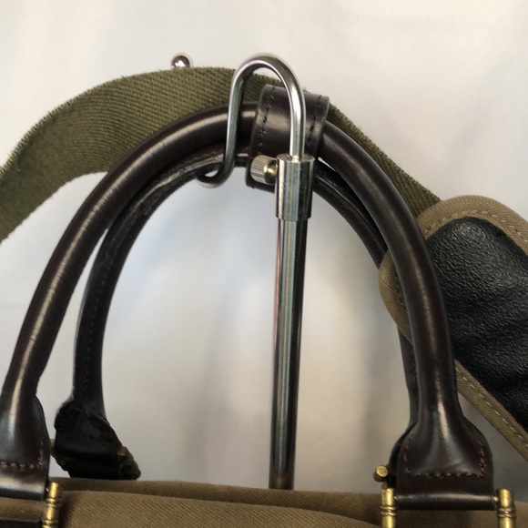 TOMMY BAHAMA khaki canvas/ leather Paradise Island Hopper Weekender travel bag. - Picture 3 of 16